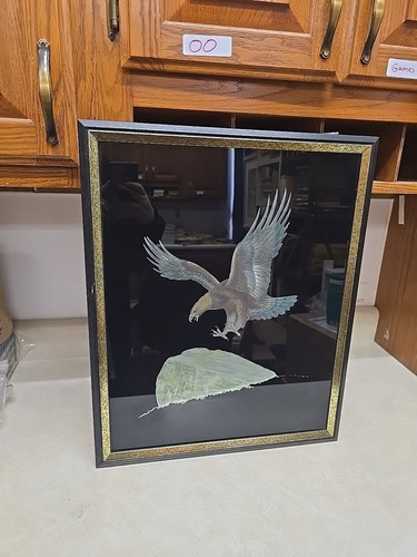Vtg american bald eagle etched - american,