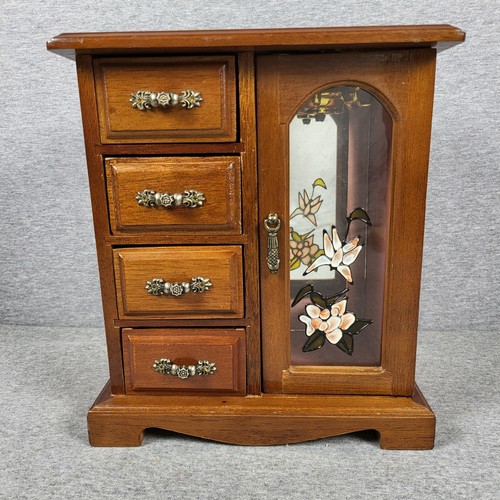 Vintage armoire wooden jewelry - wooden,