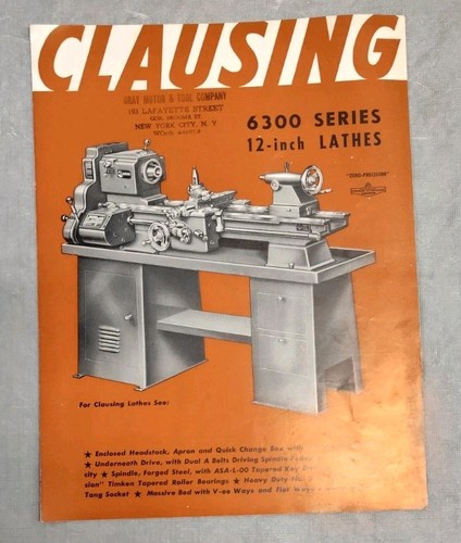 Clausing 6300 series lathe - 12",