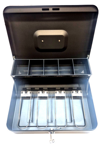 Solid steel cash box with - solid,