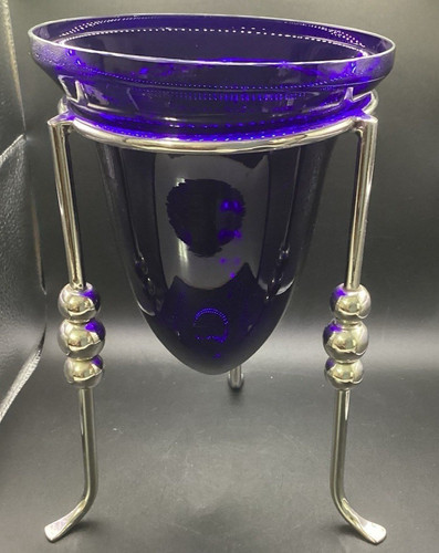 Cobalt blue vase - cobalt, stand