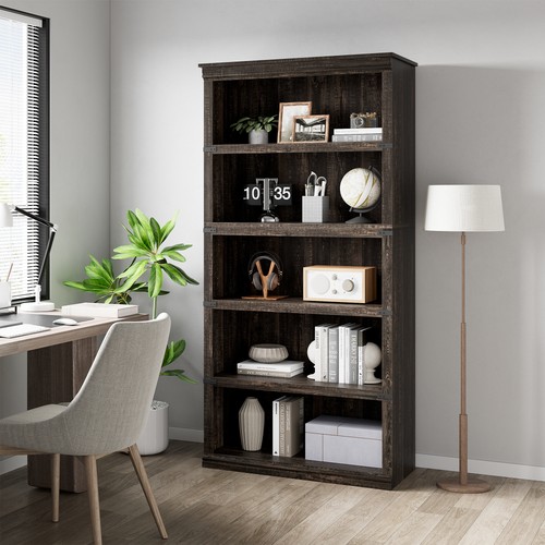 Wooden bookcase tall - bookcase, open
