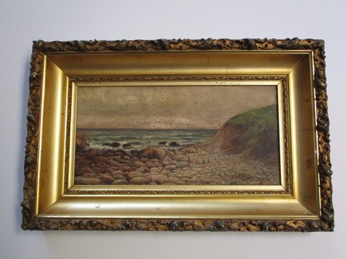 Antique landscape oil - oil, painting