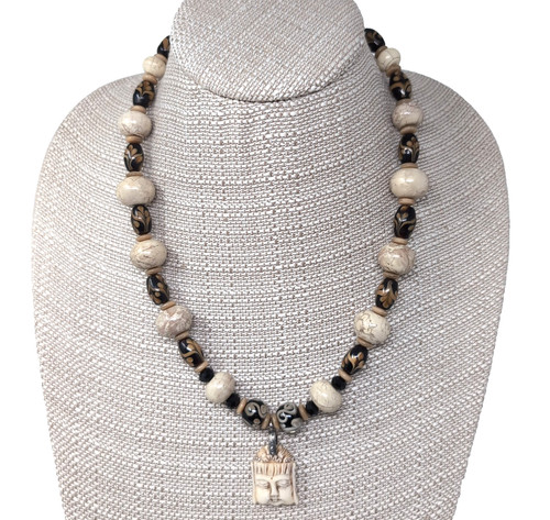 Buddha head pendant beaded - head,