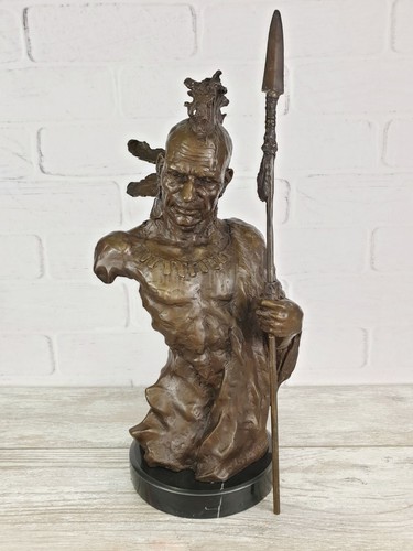 Bronze statue indian - bronze, warrior