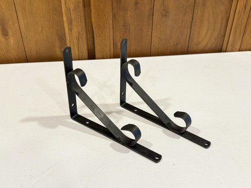 Pair vintage wrought iron - of,