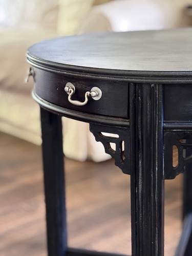 Vintage black wood round - vintage,