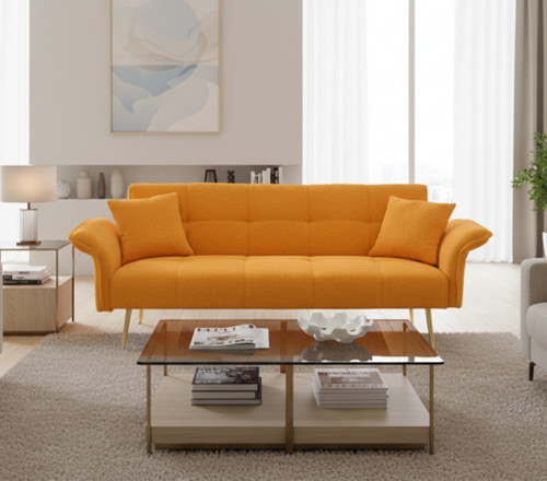 Teddy velvet futon sofa - futon, bed
