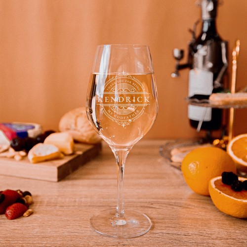 Engraved 350ml white wine - wine,