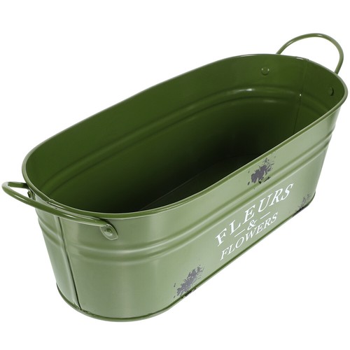 Retro tin flower pot - tin, office