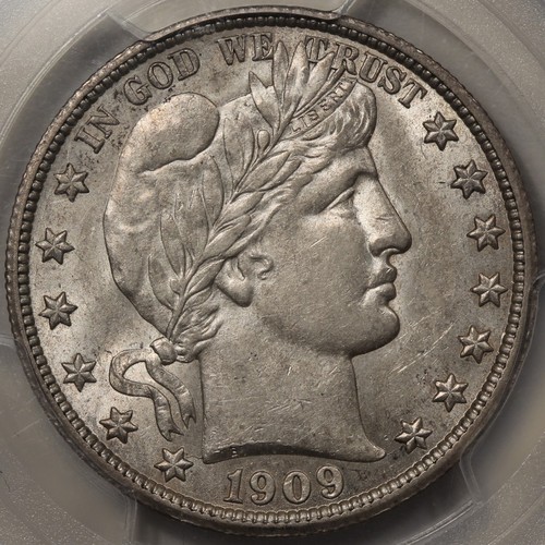 1909 barber half dollar - half, pcgs