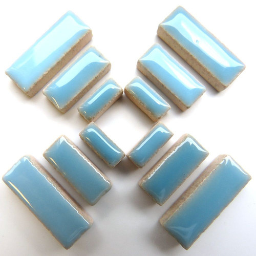 Ice blue ceramic rectangles - blue,