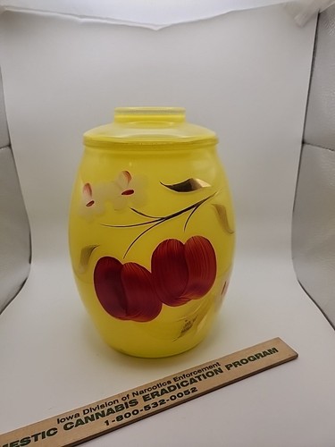 Vintage yellow hand painted - hand,