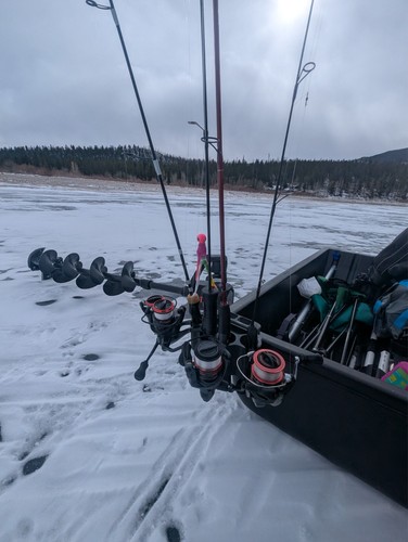 Rod ice fishing sled holder - ice,