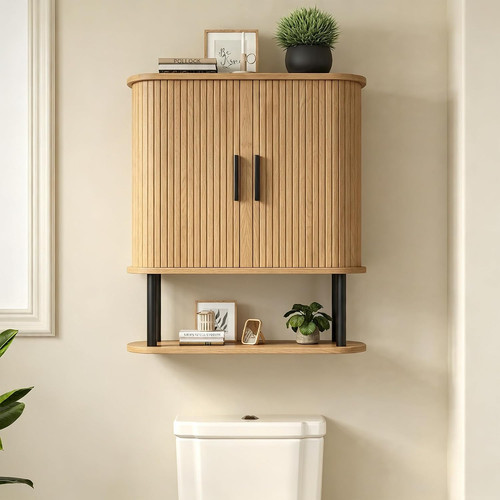 Fluted bathroom wall - fluted, cabinet