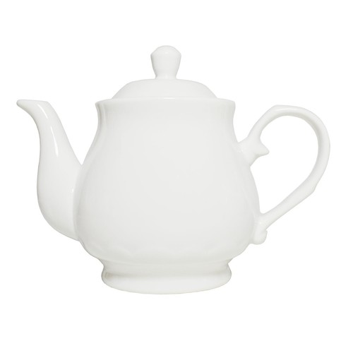 White porcelain teapot - white, teapot,