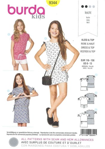 Burda 9344 shirt - dress, top