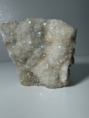 Sparkling white druzy quartz - sparkling,
