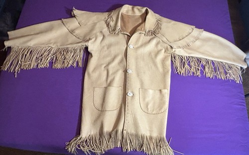 Vtg handmade suede fringe - vtg,
