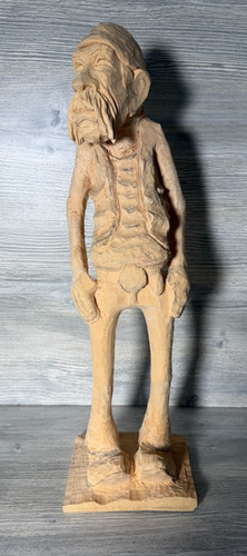 Vtg hand carved ooak folk - vtg., art