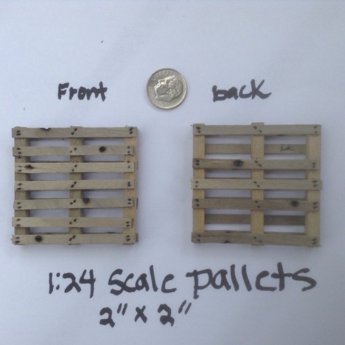 Miniature wood pallet - wood, 1:24