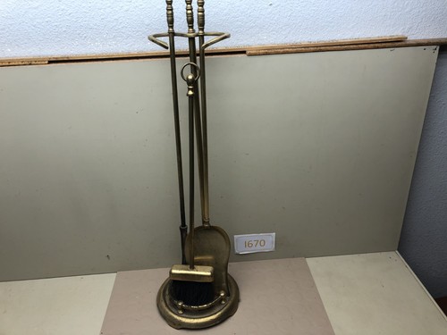 Vintage brass fireplace tool - brass,