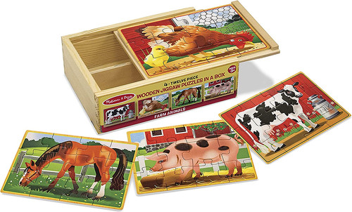 Farm wooden jigsaw - 4-in-1,