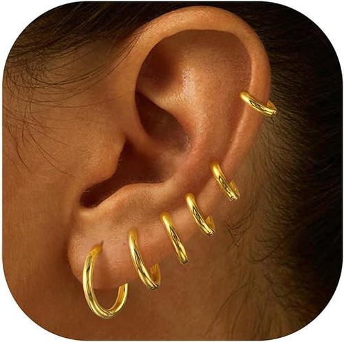 Pairs small gold huggie - pairs,