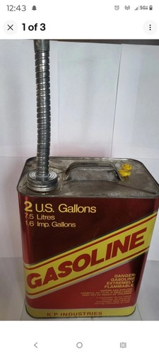 Vintage gallon metal gas can - metal,
