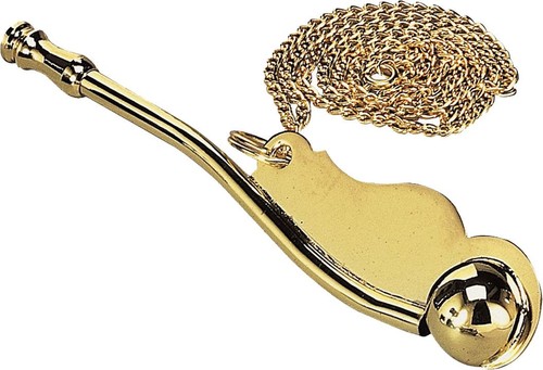 Brass boatmans whistle - &, chain