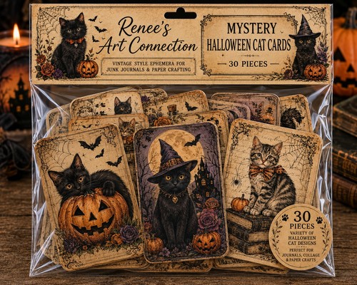 Halloween cat cards mystery - cat,
