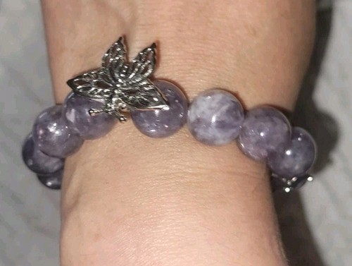 Purple emerald mica bracelet - emerald,