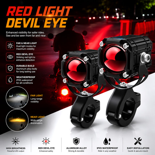 Motorcycle led headlight - 2x,