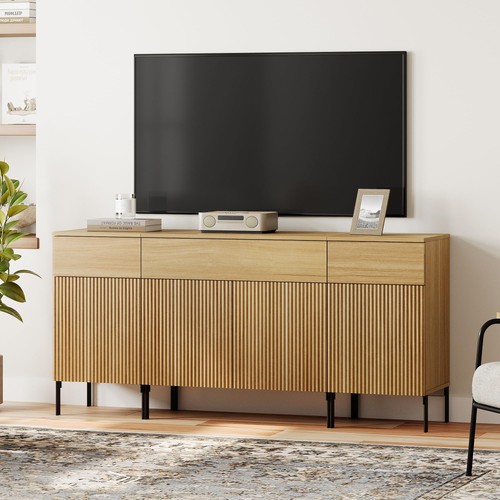 W fluted tv stand - 3-in-1,