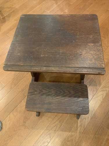 Antique school desk bench - antique,