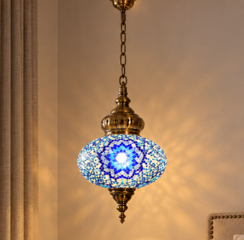Blue turkish mosaic glass - blue,