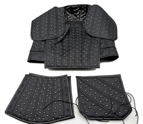 Black faux leather studded - black,