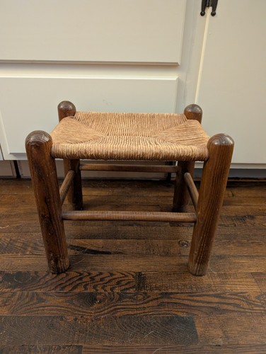 Antique shaker stool - stool, rush