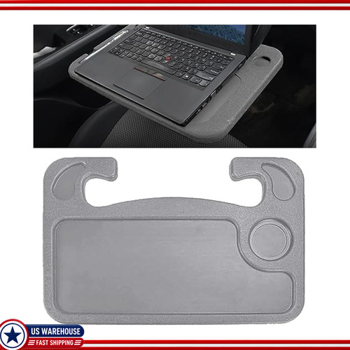 Gray steering wheel desk tray - wheel,
