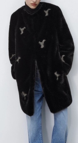 Nwt zara black bejewelled - zara,