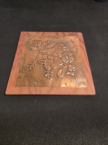 Vintage hammered copper floral - vintage,