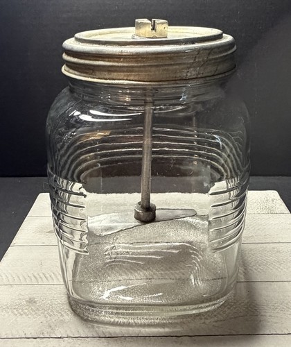 Vintage hoosier glass jar with - jar,