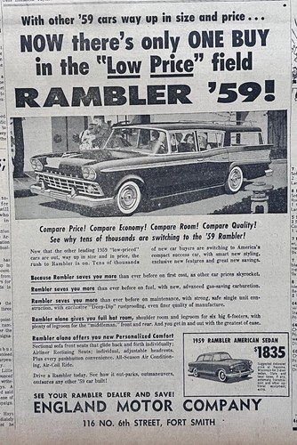 1958 newspaper for - ad,