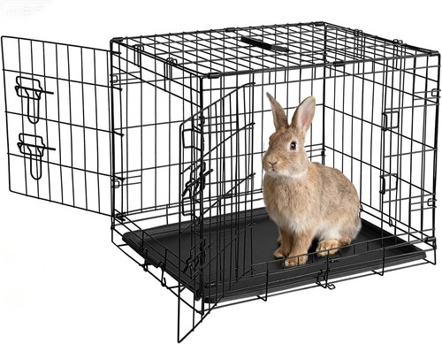 Folding small animal cage dual - folding,