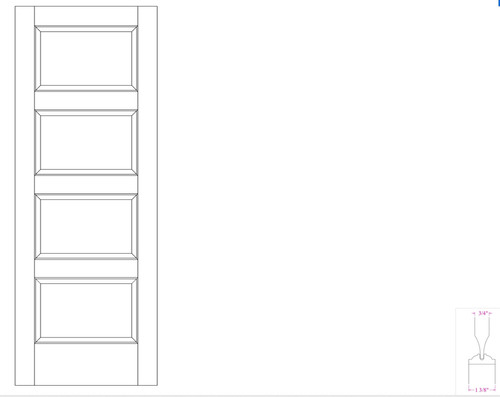 White oak panel equal raised - oak,