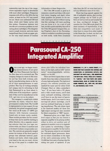 Parasound 250 amplifier - ca-250,