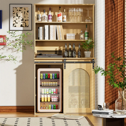 Farmhouse wine bar cabinet - farmhouse,