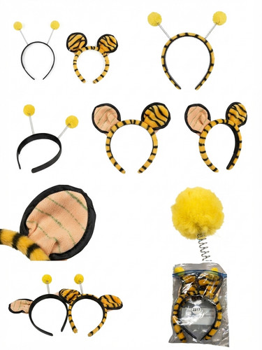 2pc bee tiger ear headbands - bee, &