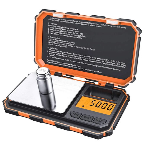 Orange digital pocket scale - orange,