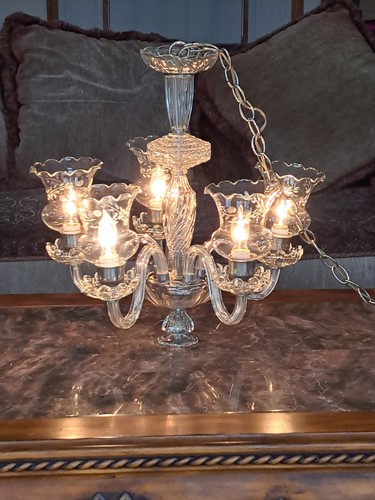 Chandelier glass arm vintage - chandelier,
